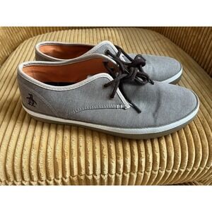Penguin by Munsingwear Men's Shoes Size 8.5 Gray Lace Up Canvas Sneakers